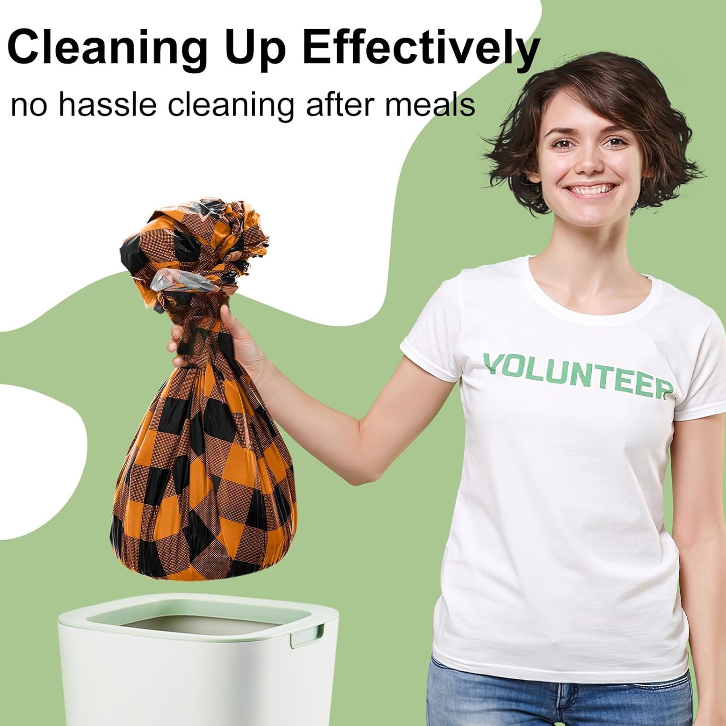 4 Packs Buffalo Disposable Table Cloth, 54 X 108 Inch Waterproof Plastic Tablecloth, Rectangle Black and Orange Checkered Table Covers for Fall, Halloween Decorations