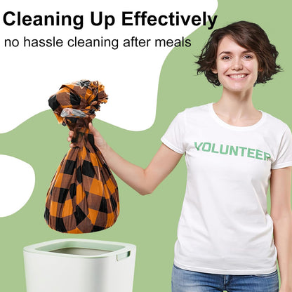 4 Packs Buffalo Disposable Table Cloth, 54 X 108 Inch Waterproof Plastic Tablecloth, Rectangle Black and Orange Checkered Table Covers for Fall, Halloween Decorations