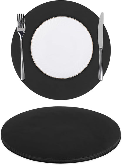 100 PCS round Paper Placemats 13 Inch Disposable Paper Place Mats for Dinner Wedding Birthday Party Festival Table Decoration Indoor Outdoor, Black
