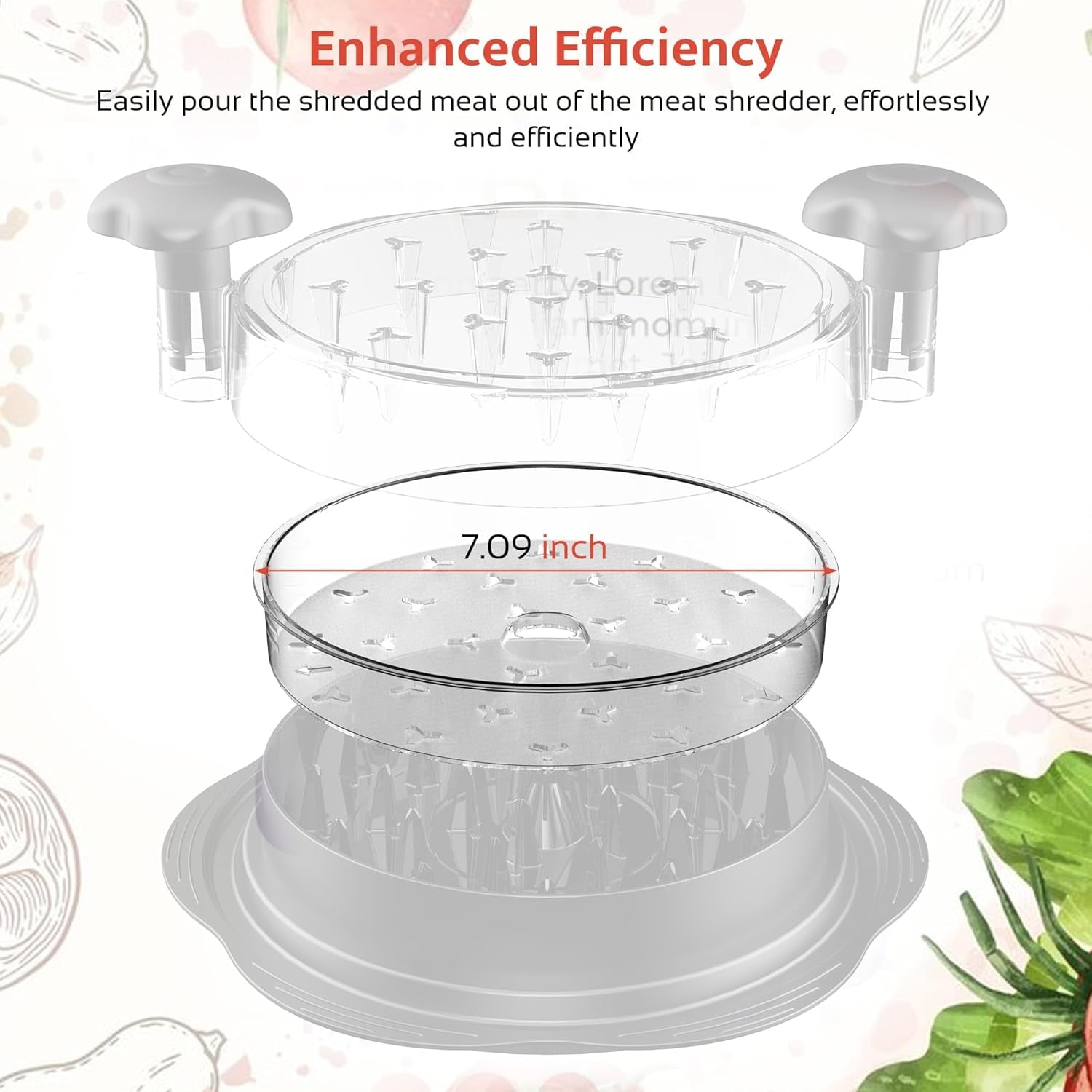 Chicken Shredder Plate, 7.09Inch Removable Plate for Meat Shredder, Clear Removable Tray Only Suitable for  Chicken Shredder Tool Twist, Easy to Install