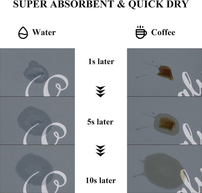 Coffee Mat 2-Pack 12X19 Inch Absorbent Non Slip Rubber Bar Accessories Coffee Maker Mat for Countertop Dish Drying Mat Heat Resistant, Black