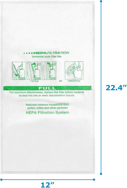 15 +5 Pack 204814 HEPA Filter Bags plus Belts, for Kirby Vacuum Bags 204811 204808 205811, Universal White Cloth Bags Fit for Sentria Models & All Generation with F-Style and Twist-Style