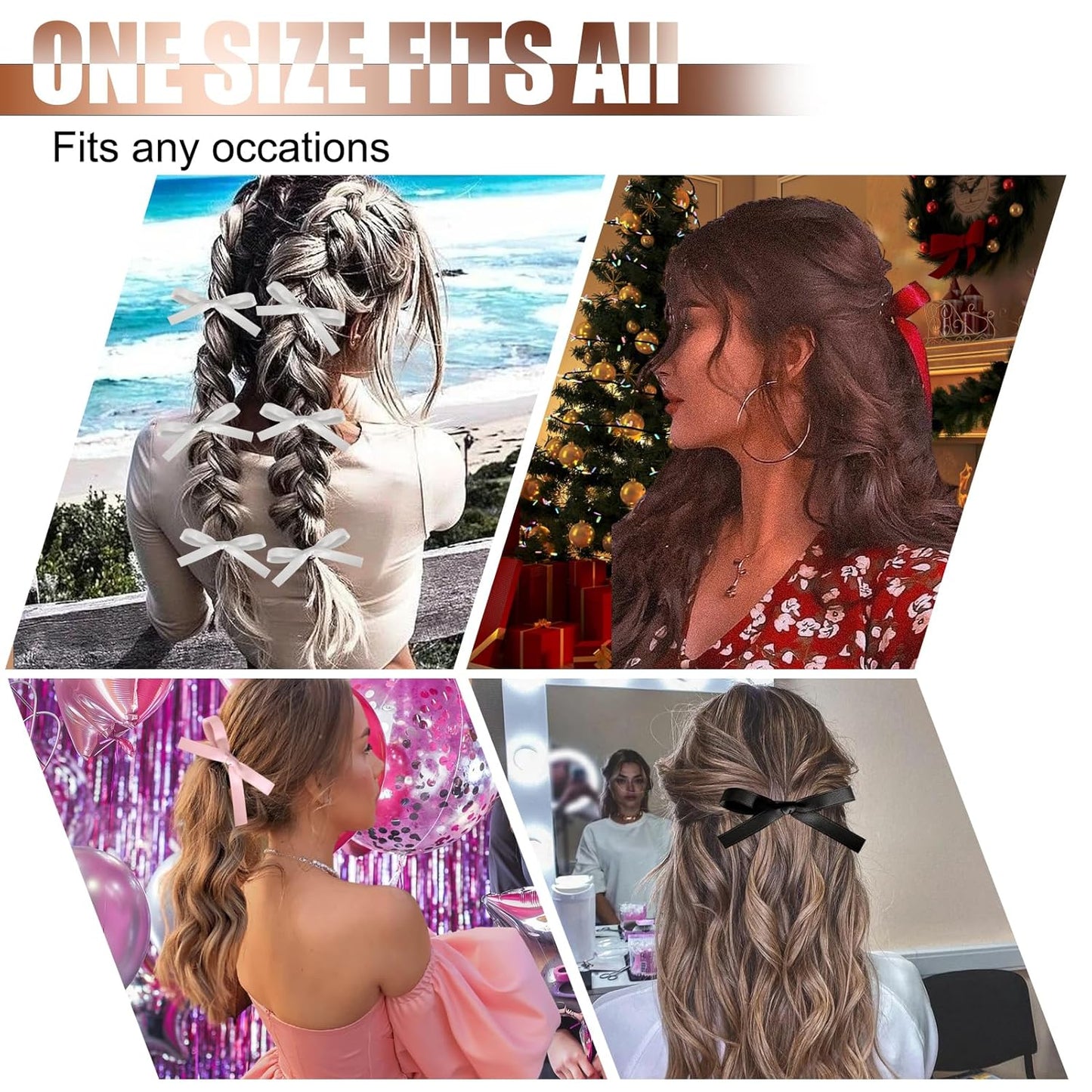 Hair Bows for Girls,20 PCS Small Bow Hair Clips Tassel Ribbon Bowknot with Short Tail,Ribbon Hair Bows Barrettes for Thick Thin Hair,Nonslip Hair Accessories Christmas Birthday Gifts