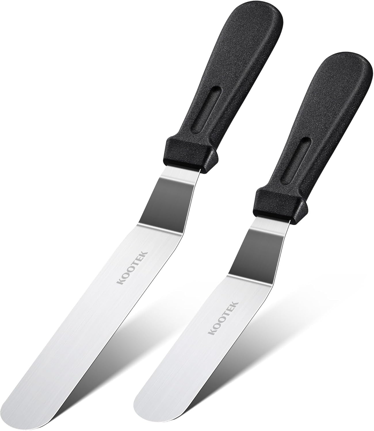 Angled Icing Spatula Set with 6" & 8" Blade, Stainless Steel Offset Spatula Frosting Smoother Cake Spatulas for Cake Decorating, Baking