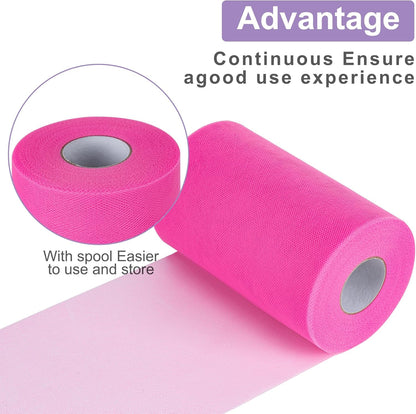 White Tulle Fabric Rolls 6 Inch by 100 Yards (300 Feet) Tulle Roll Spool Fabric for DIY Tutu Skirt Baby Shower Birthday Party Wedding Decorations Christmas Craft Supplies (White)