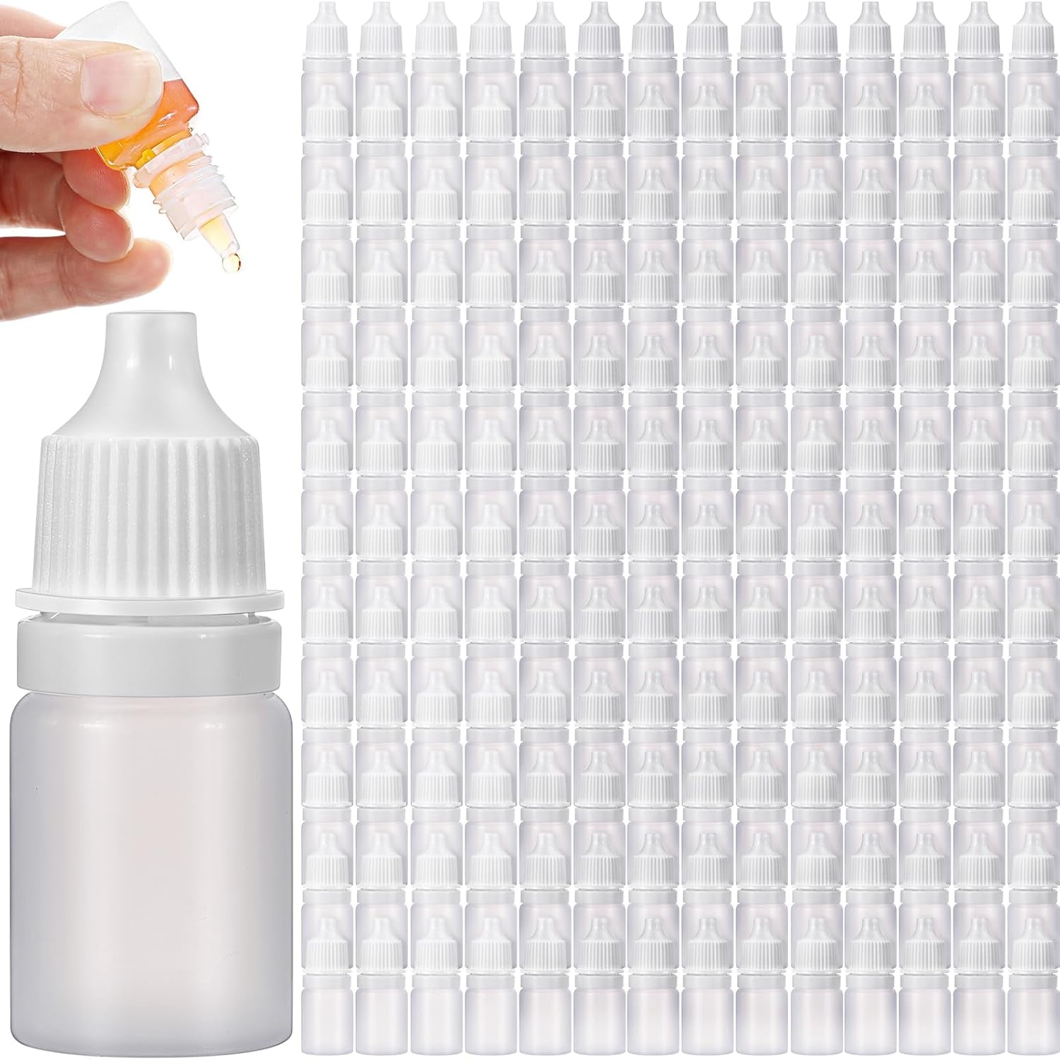 200-Pack 5ml Empty Eye Dropper Bottles - Portable Squeezable Plastic Containers with Caps and Plugs for Oil and Liquid Storage