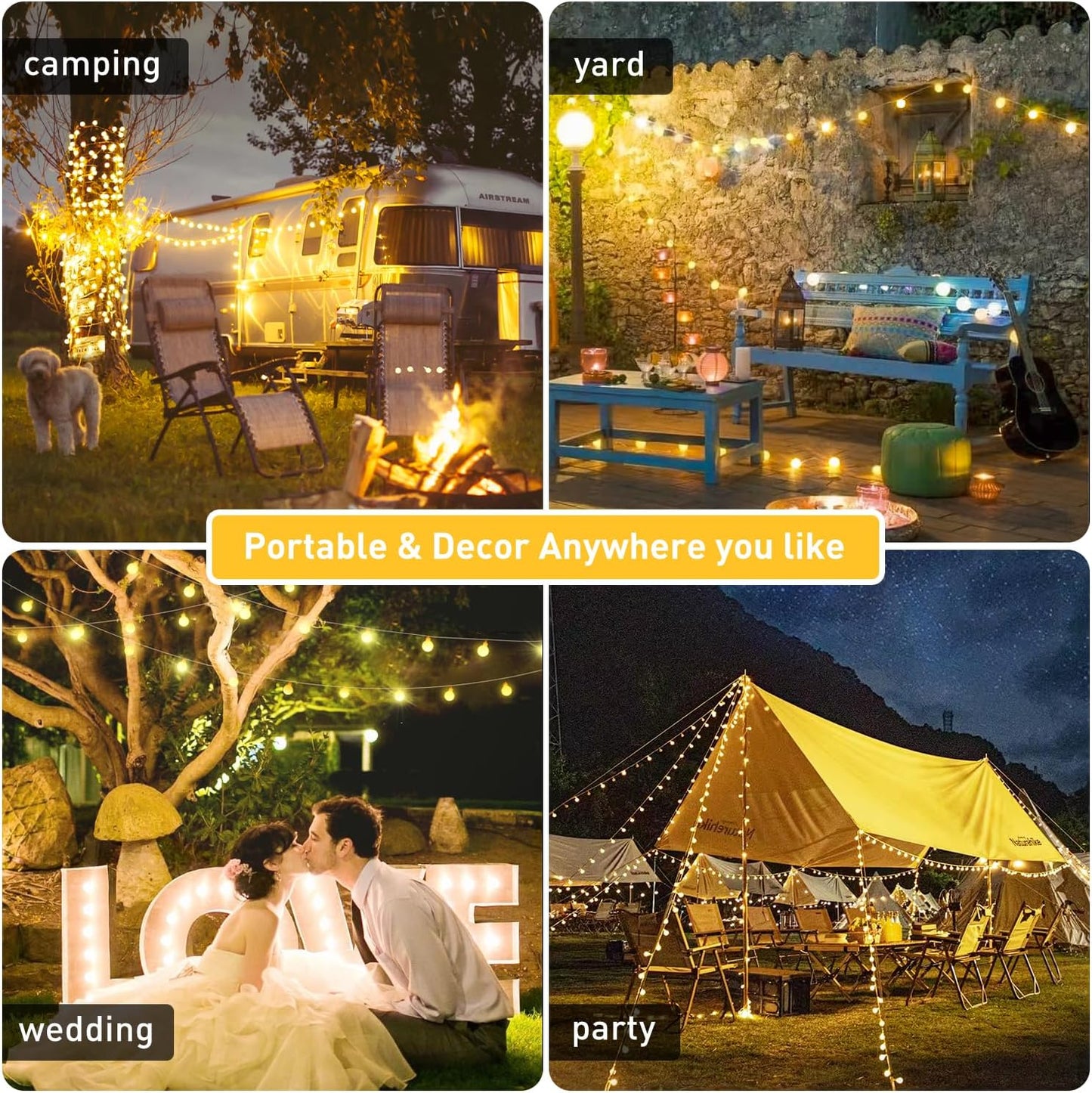 Globe Indoor String Lights Battery Operated, 100 LED Battery Powered String Lights Outdoor Waterproof, 33Ft Classroom Lights with Remote Timer for Bedroom Camping Decor, Warm White
