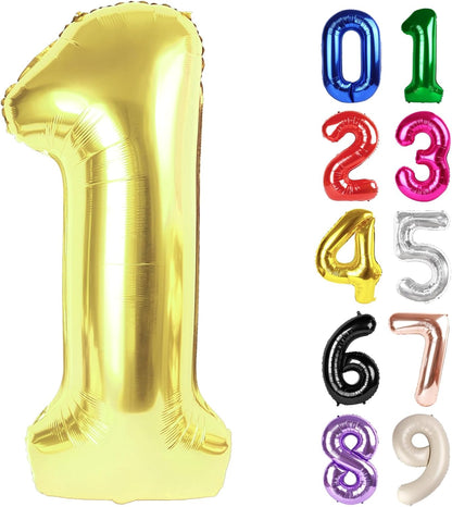1 Balloon - Champagne Gold Birthday Number Balloons, 40 Inch Large Foil Balloons for Men Women Boys Girls Champagne Gold Themed Birthday Decorations