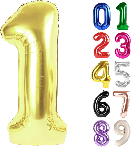 1 Balloon - Champagne Gold Birthday Number Balloons, 40 Inch Large Foil Balloons for Men Women Boys Girls Champagne Gold Themed Birthday Decorations