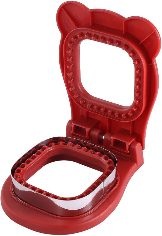 Sandwich Cutter and Sealer, Uncrustables Sandwich Maker for Making Lunchtime Easier，Square Sandwich Uncrustable Cutter for Kids Breakfast and Lunches (Square RED)