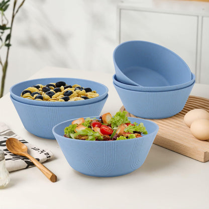 Alternatives 36Oz Cereal and Soup Bowls Set of 6 - Microwave and Dishwasher Safe, Sky Blue