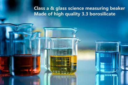 Ackers Boro3.3，Griffin Low Form Scientific Glass Beaker Set-50Ml,100Ml,250Ml,500Ml,1000 Ml (Pack of 5)