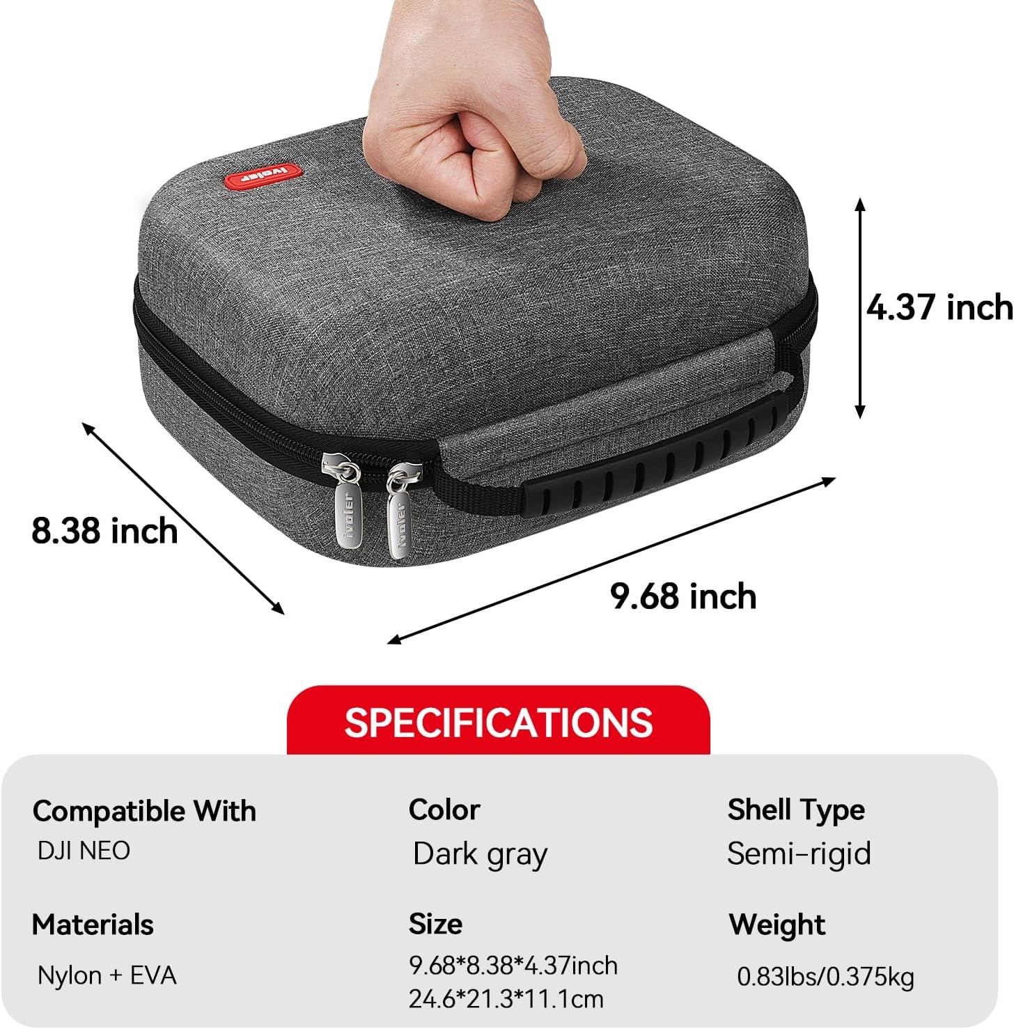 Lightweight & Compact Carrying Case for DJI Neo Drone – Easy-To-Carry Hard Bag for Fly More Combo, RC-N3 Controller,Batteries Accessories