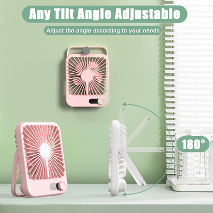Travel Fan for Sleeping, 6.8" Small Portable Fan Rechargeable Battery Powered, 100 Speeds Personal Mini Desk Fan for Office Bedroom, Cruise Ship Beach Vocation Travel Essentials, White