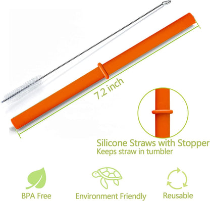 Reusable Wheat Straw Cups with Lids and Silicone Straws, 10 Oz Chip Resistant E-Co Friendly Small Water Cups for Milk, Drinks, Smoothies - 4 Colors