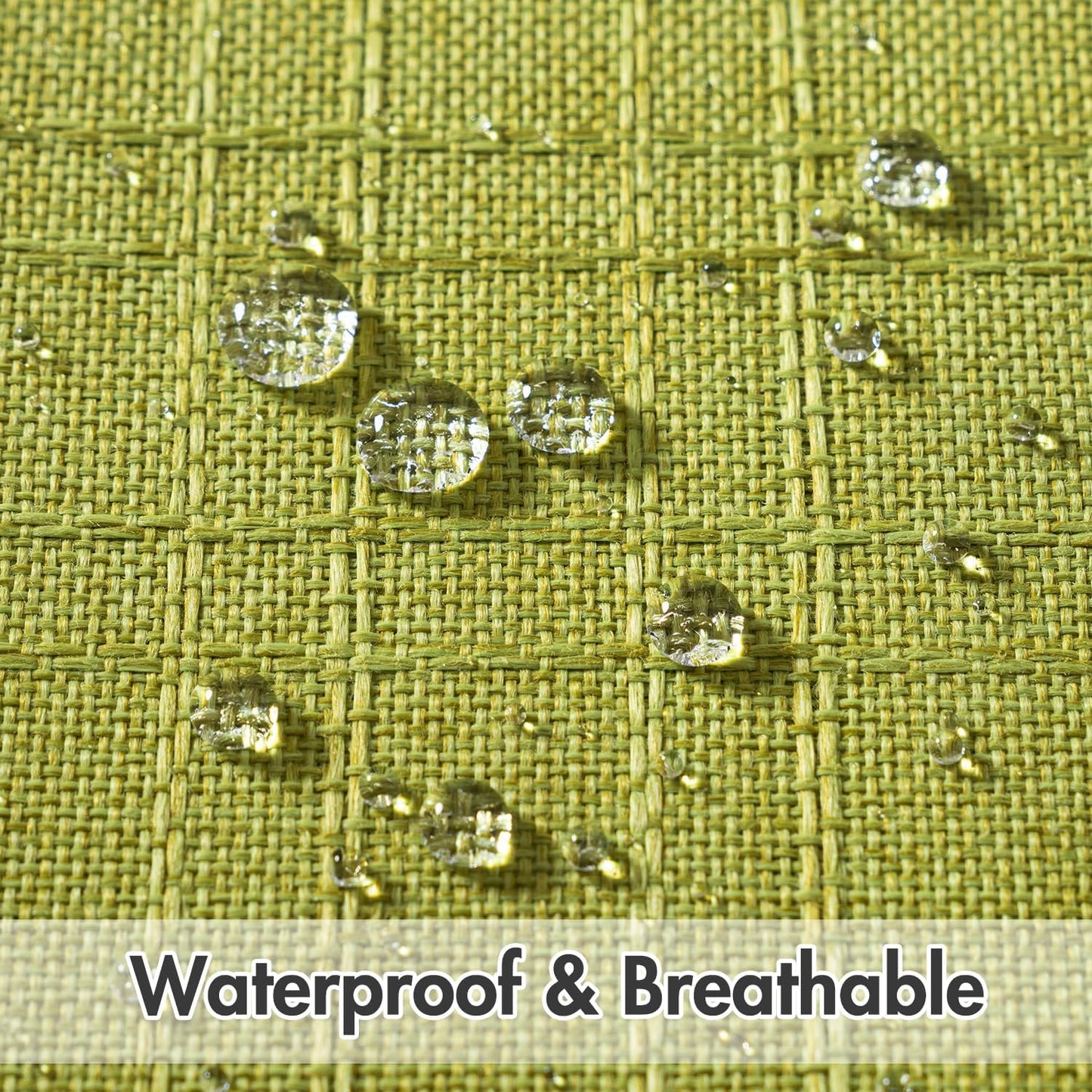 Outdoor Waterproof Throw Pillow Covers Decorative Farmhouse Water Resistant Cushion Covers for Tent Patio Garden Couch Sofa Pack of 2, 18X18 Inch Green