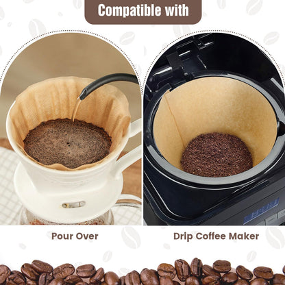 200 Count Cone Coffee Filters #4, Unbleached 04 Coffee Filters 8-12 Cup, Disposable Natural Paper Filters, No.4 Cone Filters for Ninja, Pour over and Drip Coffee Maker