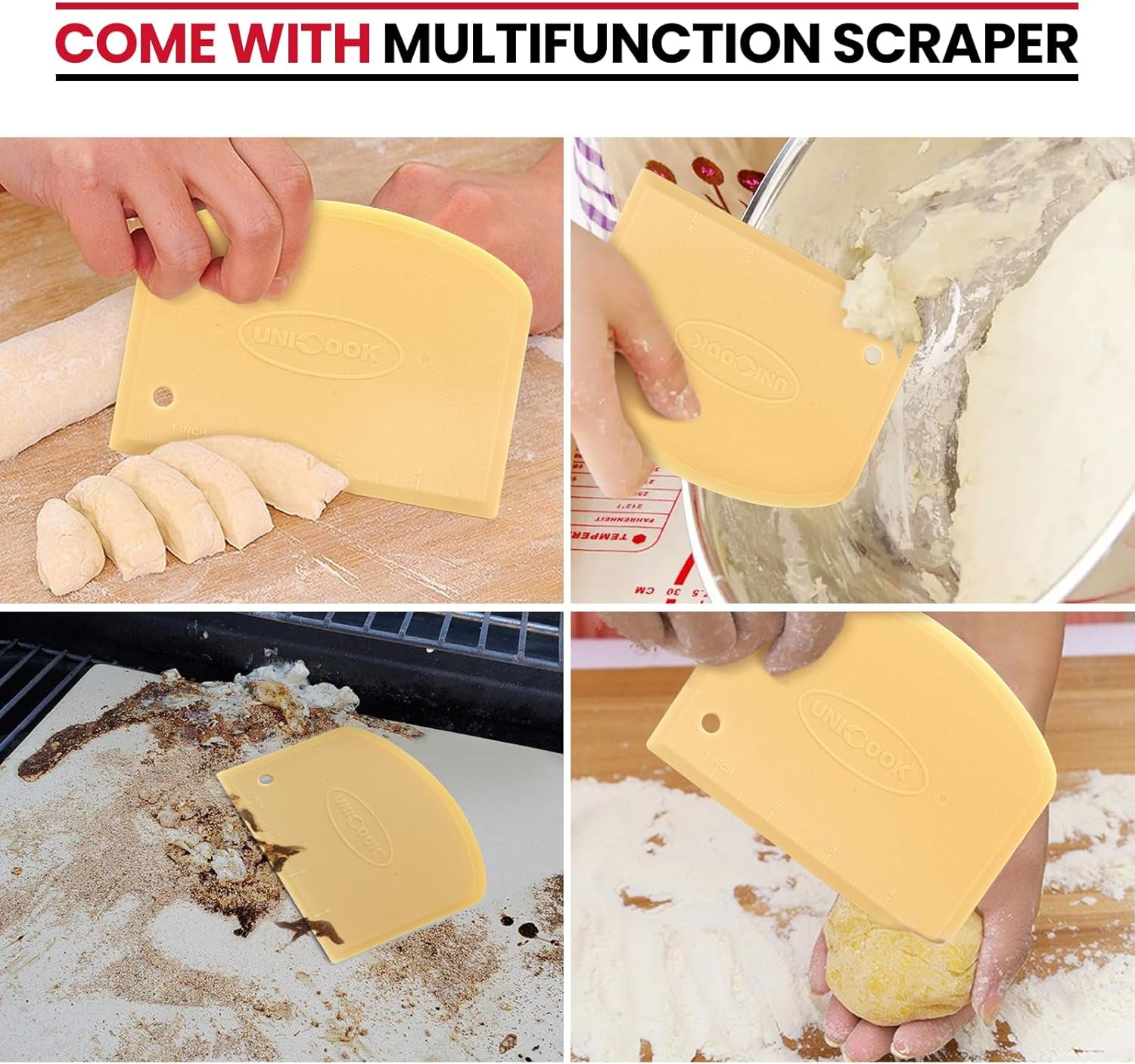 Small Pizza Stone 10.25 Inch for Oven and Grill, round Baking Stone, Thermal Shock Resistant Cordierite Oven Pan with Plastic Dough Scraper, Ideal for Cooking Pizza, Bread