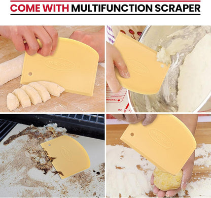 Small Pizza Stone 10.25 Inch for Oven and Grill, round Baking Stone, Thermal Shock Resistant Cordierite Oven Pan with Plastic Dough Scraper, Ideal for Cooking Pizza, Bread