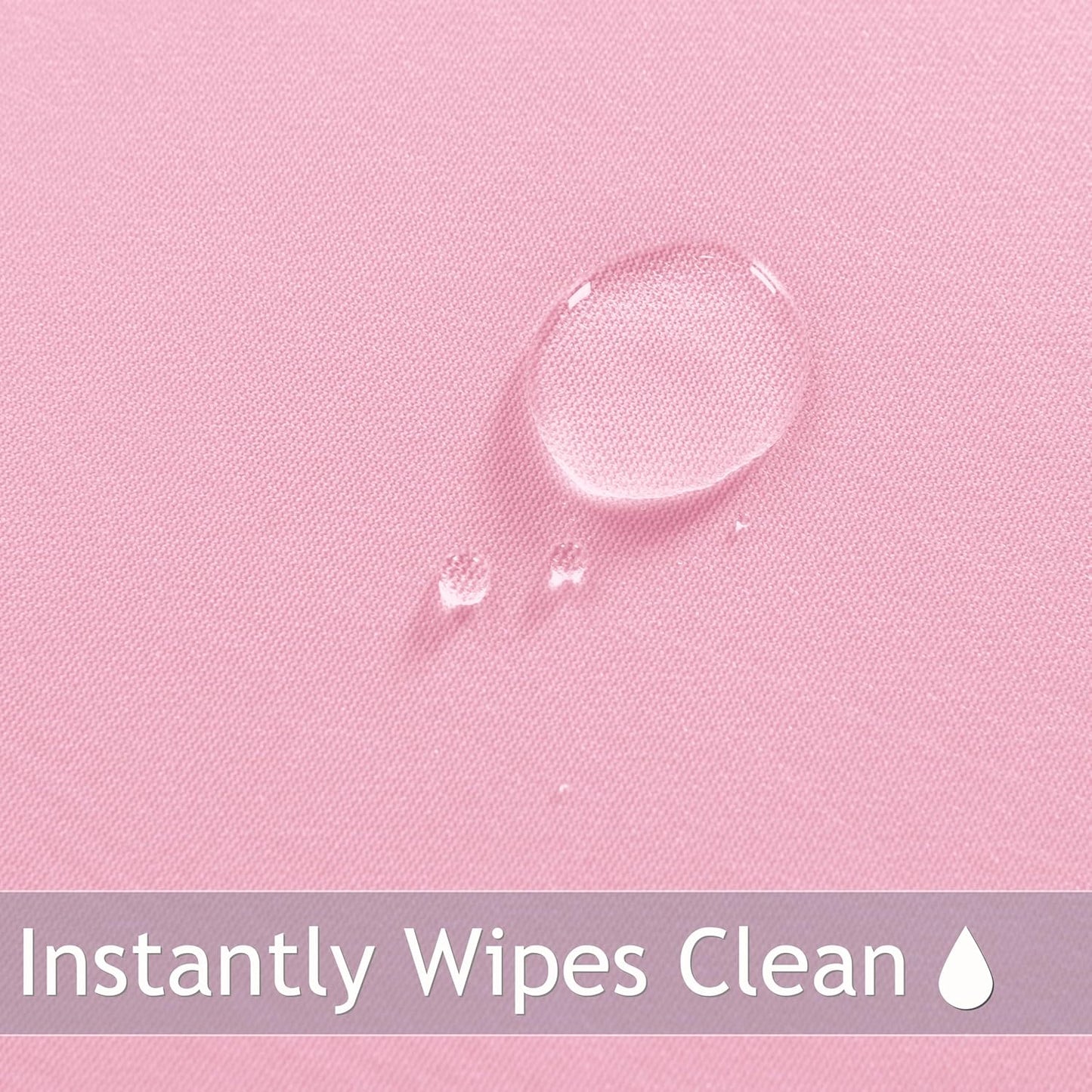 Fitted round Table Cloth, Reversible Waterproof Stain Resistant Elastic Stretch Tablecloth, Wipe Clean Table Cover for Outdoor/Indoor Use, Fits round Tables up to 40" - 44" Diameter, Baby Pink