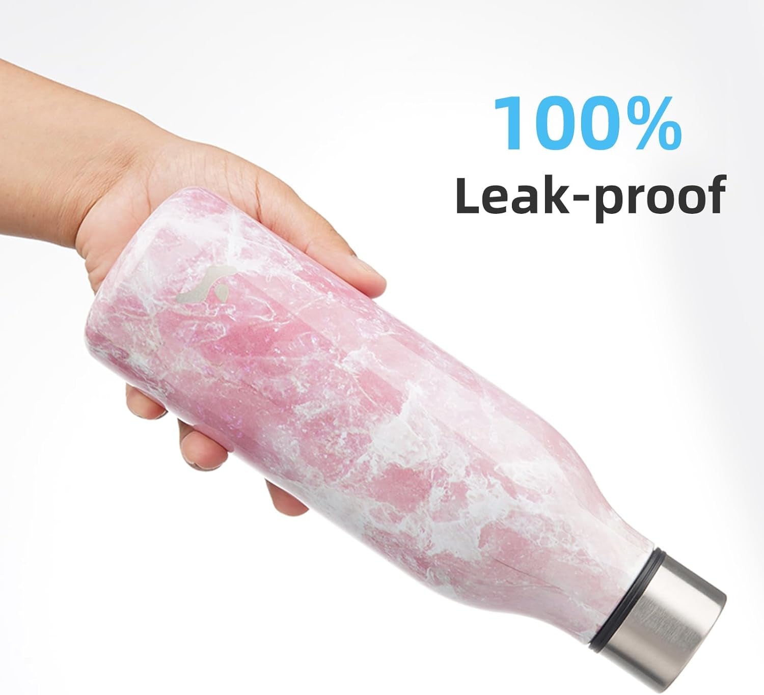 Insulated Water Bottle with Strap,18 Oz Double Wall Stainless Steel Vacuum Bottles Metal Water Flask,Blossom