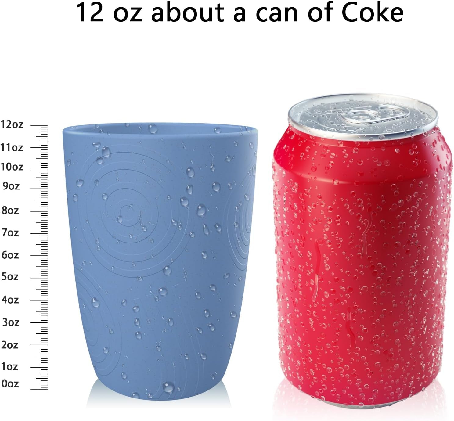 Premium Unbreakable Wheat Straw Drinking Glasses - Set of 6 Reusable Dishwasher Safe Tumblers (12 OZ)