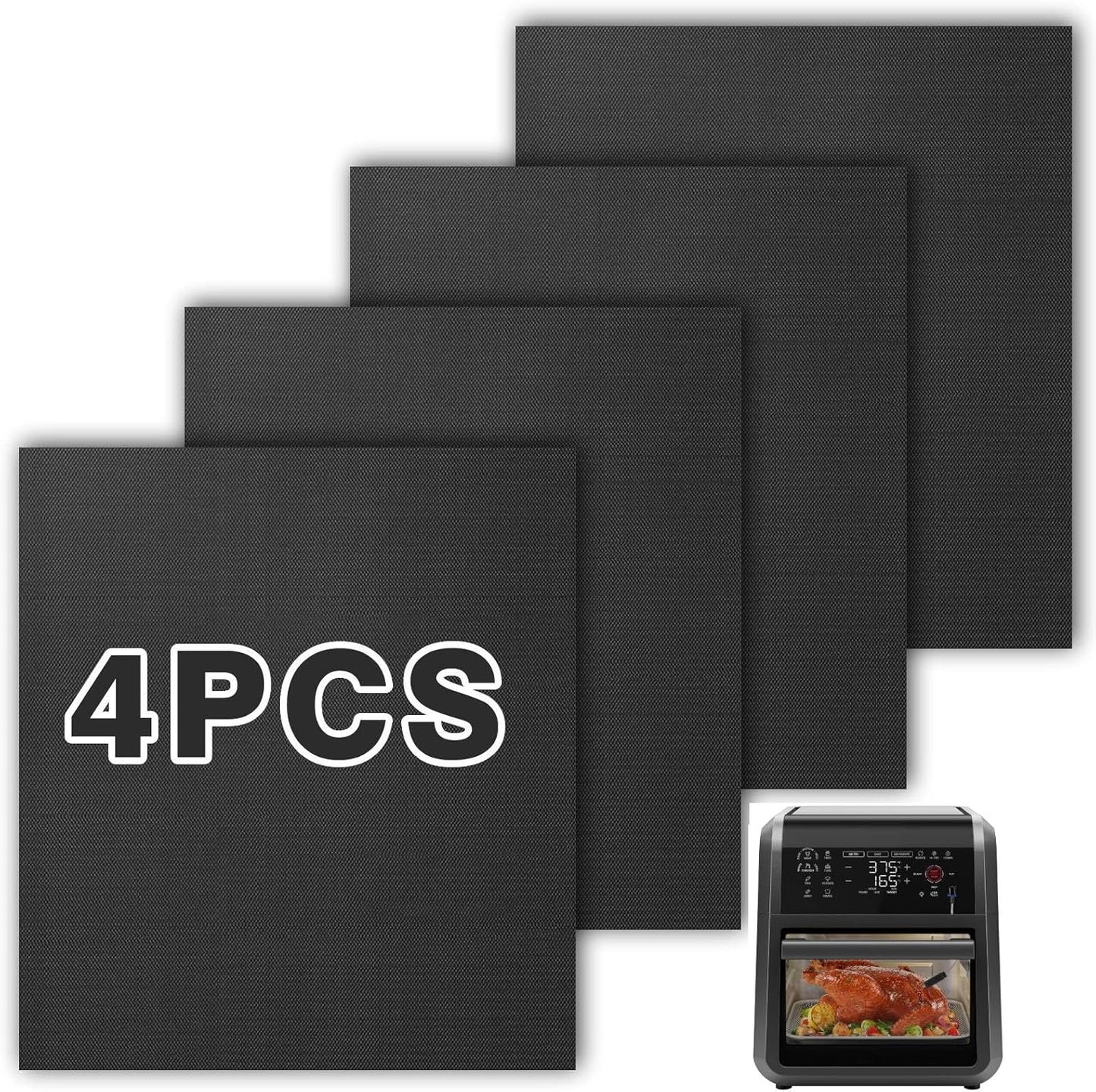 4 Pack for CHEFMAN 12Qt Air Fryer Liners, Heat Resistant Baking Mat for Air Fryer Accessories