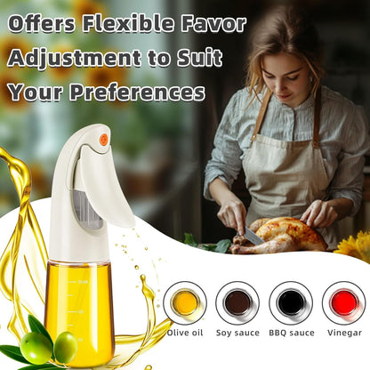 Oil Sprayer for Cooking, Atomization Olive Oil Dispenser Bottle for Cooking,Glass Olive Oil Sprayer, Patented Product,Continuous Spray with Portion Control, for Kitchen, Air Fryer, Salad, BBQ - White