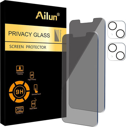 Glass Screen Protector Compatible for Iphone 13 Mini [5.4 Inch] and 2Pack Privacy Screen Protector Compatible for Iphone 13 Mini [5.4 Inch] + 2 Pack Camera Lens Protector