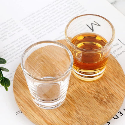 Heavy Base Shot Glasses, 1.5 Oz Sets of Clear Shot Glass (2 Pack), Measuring Cup for Espresso, Liquid, and Wine - Heavy Glass (Glass, 2Pack)