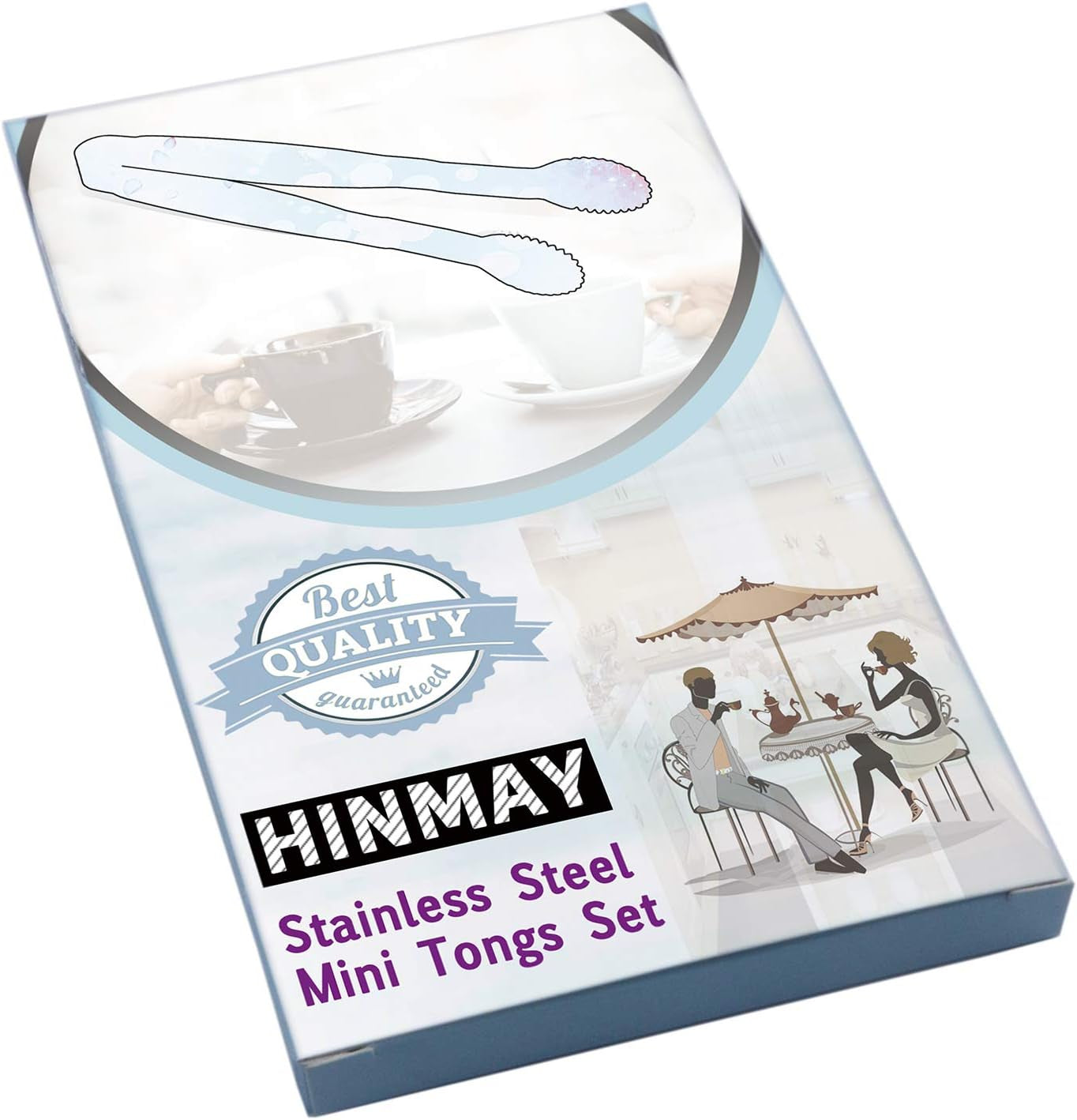 Mini Serving Tongs 5-Inch Stainless Steel Small Appetizer Tongs, Set of 4