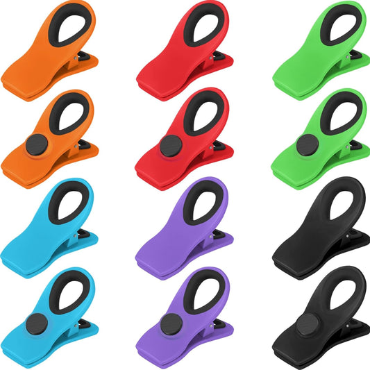 12-Pack Magnetic Food Storage Clips - Assorted Colors for Kitchen and Refrigerator Use