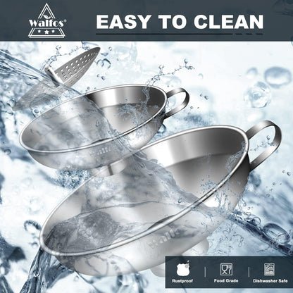 5.5 Inch and 4 Inch Stainless Steel Wide-Mouth Funnel with Handle for Wide and Regular Mason Jars Canning Jars,Wide Mouth Funnels for Kitchen Use Transferring Liquid and Dry Ingredients!