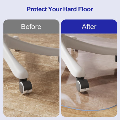 Office Chair Mat for Hardwood Floor, 30"×48" Office Computer Desk Chair Mat, Transparent PVC Heavy Duty Floor Protector Mats for Rolling Chairs, Not for Carpets