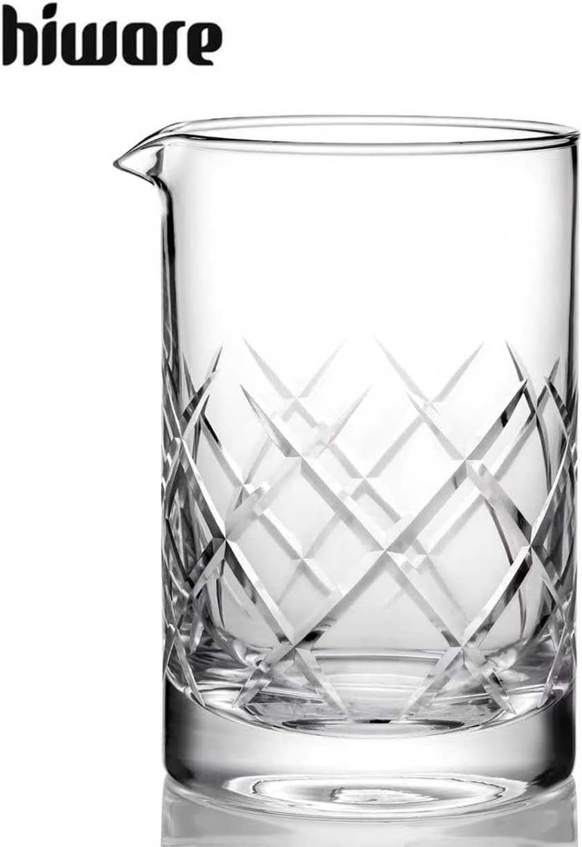 Professional 24 Oz Cocktail Mixing Glass, Thick Bottom Seamless Crystal Mixing Glass