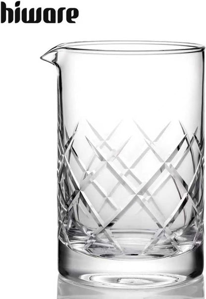 Professional 24 Oz Cocktail Mixing Glass, Thick Bottom Seamless Crystal Mixing Glass