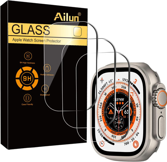for Apple Watch Ultra 3/Ultra 2/Ultra Screen Protector [49Mm], Tempered Glass Film, Anti-Scratch, High Definition, Touch Sensitive[3 Pack][Clear]