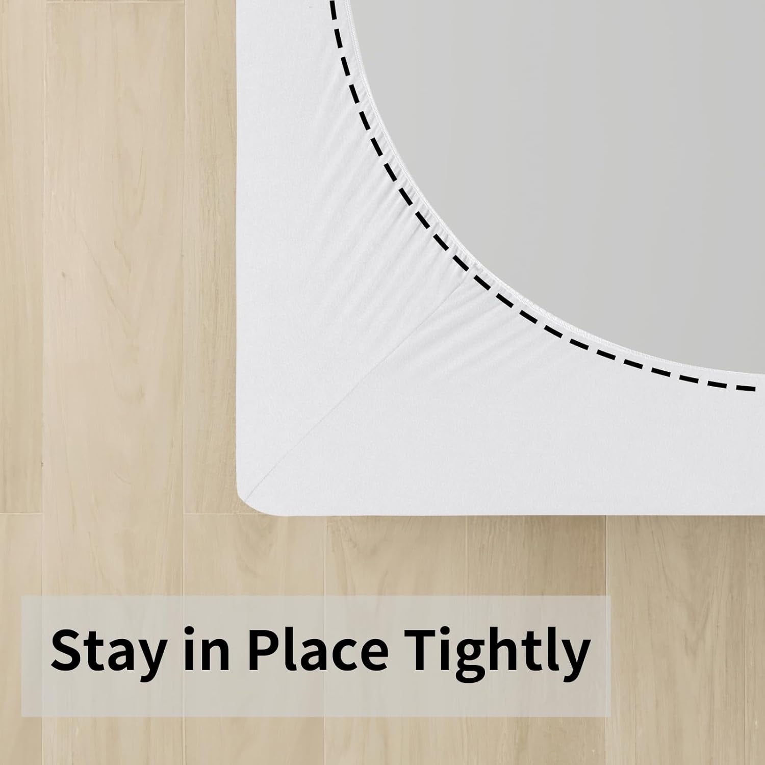 Box Spring Cover Queen Size, 4 Way Stretch Smooth and Elastic Wrap around Band 4 Sides Bed Skirt, White