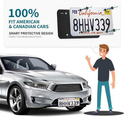 Silicone License Plate Frames Black, 1 Pack Car License Plate Frame, Universal US Car Black License Plate Holders Brackets Rust-Proof, Rattle-Proof, Weather-Proof Car Accessories(Black)