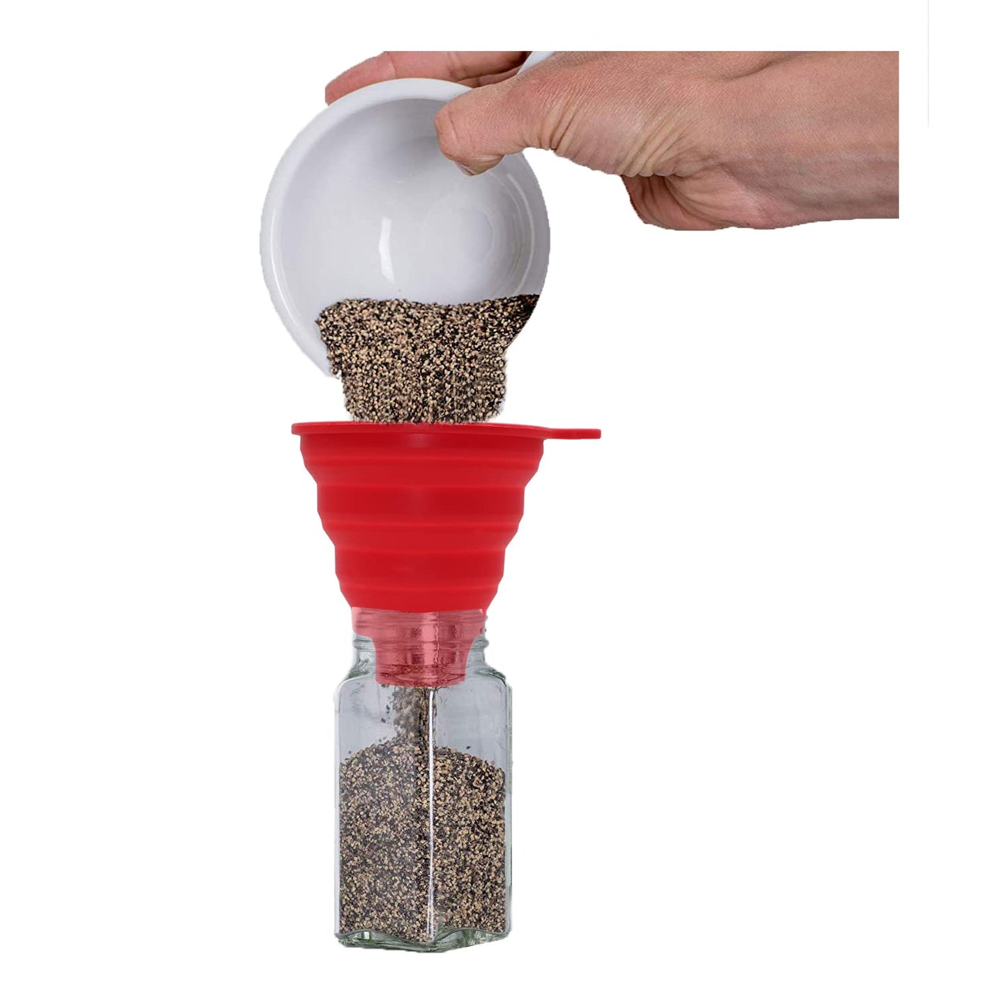 Silicone Collapsible Wide Mouth Funnel for Jars, Foldable Large Canning Funnel for Wide Mouth Jar, Food Grade Silicone Transferring Tool for Liquid Oil Jam Solid Seasoning Bean