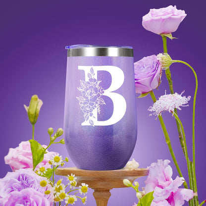 Birthday Gifts for Women, Self Care Gifts for Women, Spa Gifts Basket for Women, 20Oz Initial Tumbler W/Straw Lid, Personalized Monogrammed Gifts for Women Mom Her Best Friends Sister Wife, B