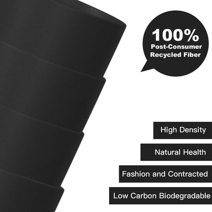 Set of 8 Durable Wheat Straw Drinking Cups - 20 OZ Reusable and Dishwasher Safe in Black