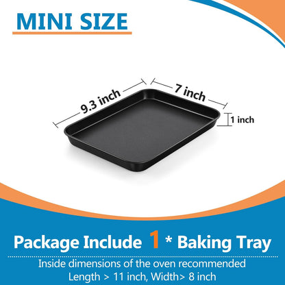 9 Inch Baking Cookie Sheet Pan, Carbon Steel Oven Tray, Non Stick Bakeware for Cooking Baking Bread Meat Vegetables, Sturdy & Healthy, Easy Clean, 1Pc