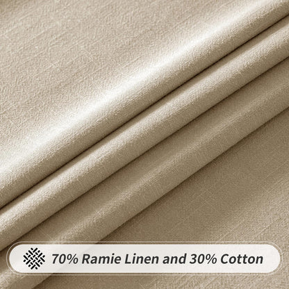 Natural Linen Cotton Blend Tablecloth Rectangle, Luxury Waterproof Stain Resistant Durable Farmhouse Oblong Table Cloth for Dining Party Christmas Weddings Birthday, 52 X 84 Inch, Ivory Cream
