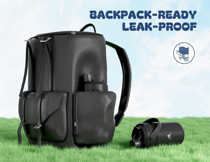 12 Oz Kids Leakproof Water Bottle: 2-In-1 Straw Spout Lid, Bpa-Free, Easy Carry, Keep Cold 24H, Cupholder Friendly, Stainless Steel Cup for Summer Camp, Playground, Trip, Birthday Gift (Dark Knight)