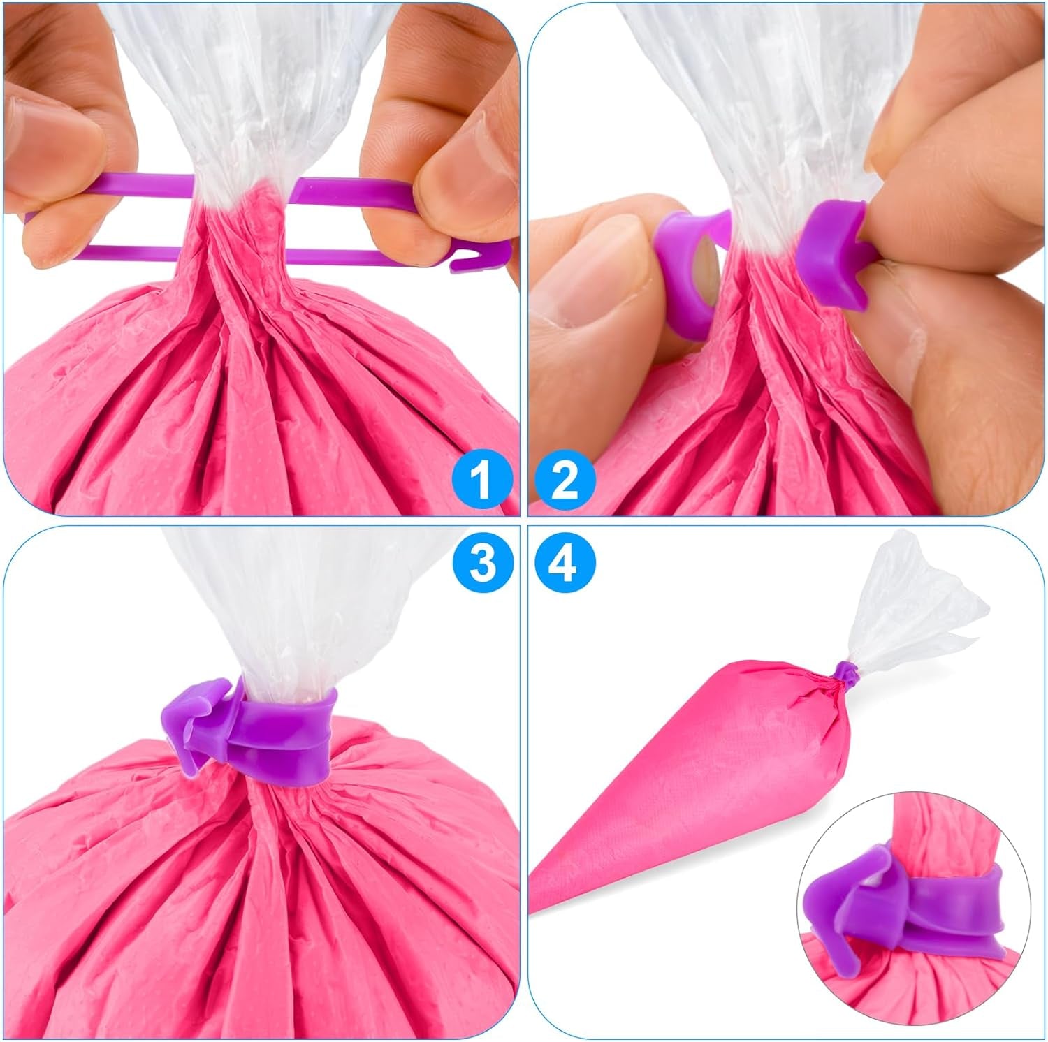 107 Pcs Piping Bags Set, 100Pcs Pastry Bags 12 Inch, Frosting Bags, Cake Decorating Bags, Decorating Bags Piping Bags Disposable with 3 Bag Ties, 3 Clips & 1 Scriber Needle