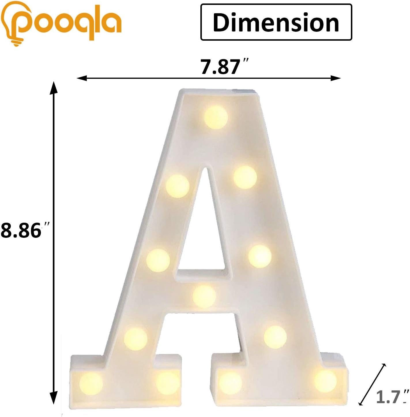LED Marquee Letter Lights Sign, Light up Alphabet Letter for Home Party Wedding Decoration A