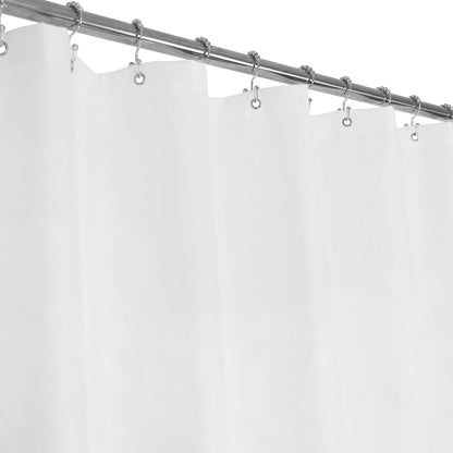 Nylon Hotel Shower Curtain or Liner, Machine Washable, Water Resistant, White, 72 X 72 Inches