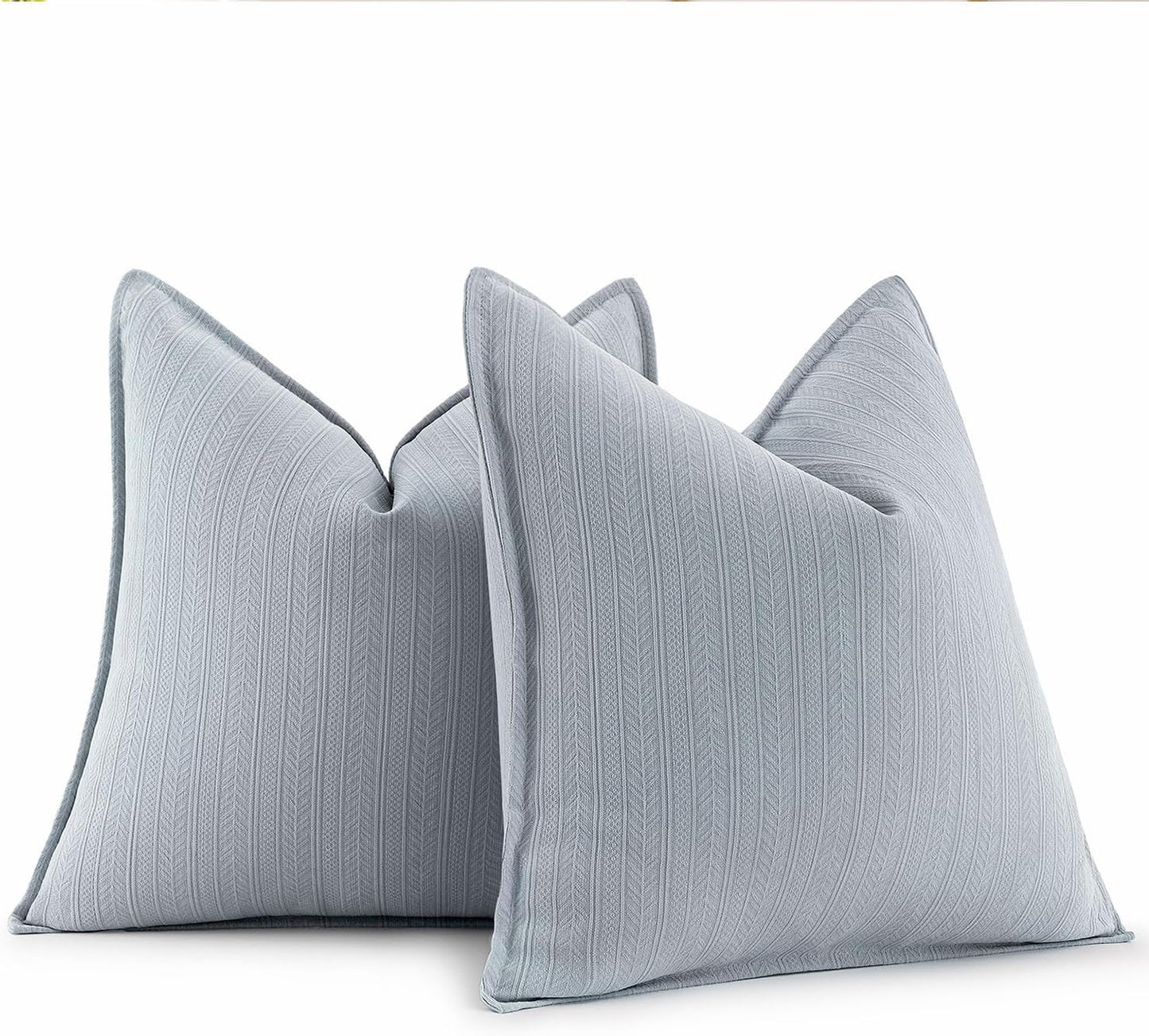 20X20 Inch Aqua Blue Decorative Couch Pillow Covers Set of 2 Chenille Throw Pillow Covers Coastal Farmhouse Cushion Cases with Elegant Design for Home Decor Sofa Bedroom Living Room