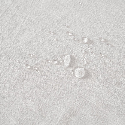 White Linen Cotton Blend Tablecloth Rectangle, Luxury Waterproof Stain Resistant Durable Farmhouse Oblong Table Cloth for Dining Party Christmas Weddings Birthday Picnic Events, 52 X 84 Inch